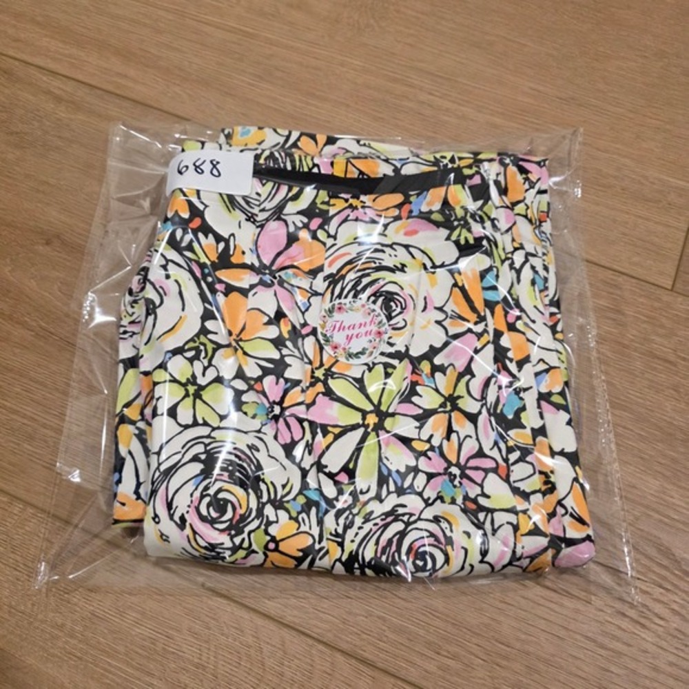 VTG Talbots Petites Pants Cropped Wide Leg Size 2P White Multi Color Floral NWT - Picture 10 of 10